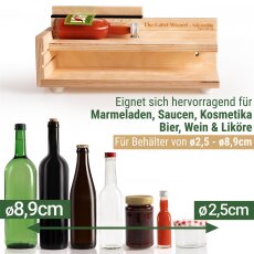 LABELING WIZARD - Flaschen Dosen Gl&auml;ser etikettieren Flaschenetikettierer Dosenetikettierer