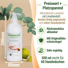 Lavaerde/Ghassoul Mischung zur Handw&auml;sche | mit original marokkanischer Tonerde | Limettenduft | chemie- &amp; seifenfrei | 500 ml mit Spender | vegan &amp; Bio | Wascherde